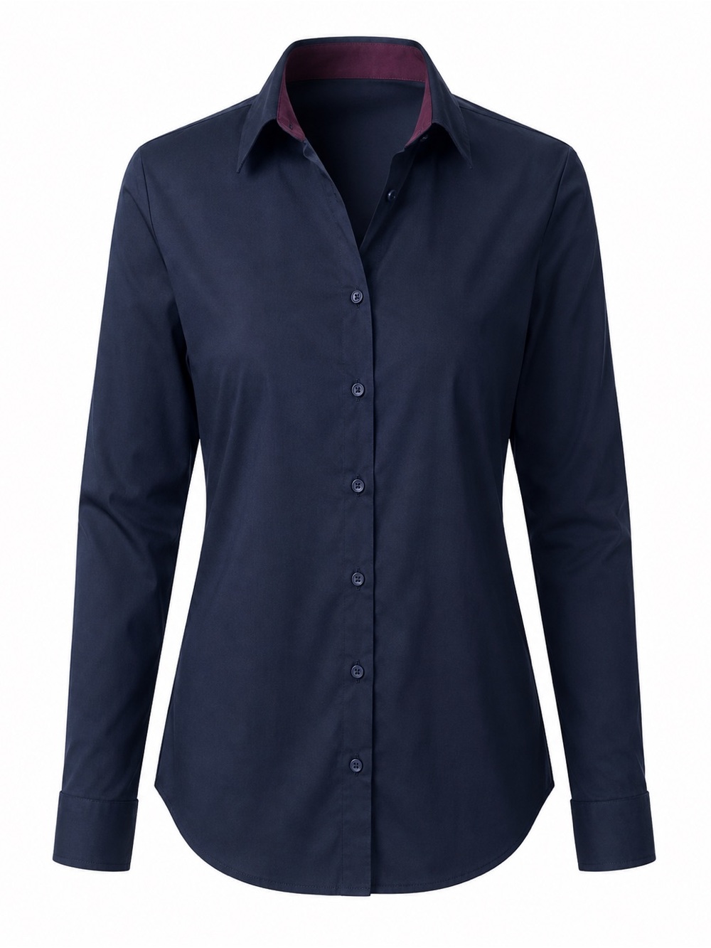 Nine West Navy Slim Fit Casual Button Down Shirt
